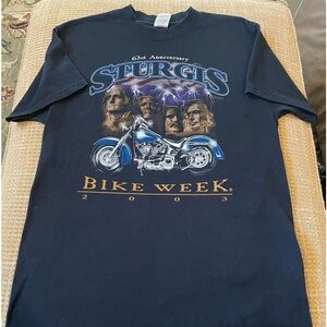 Vintage 2003 Sturgis Bike Week Motorcycle Rally T-Shirt w/ Harley & Mt Rushmore